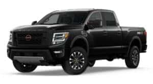 A black 2022 Nissan TITAN XD PRO-4X is angled left.