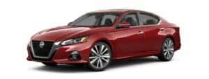 A red 2022 Nissan Altima is angled left.