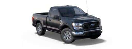 A black 2022 Ford F-150 XLT is angled right.