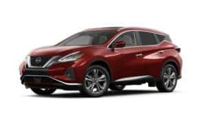 A maroon 2023 Nissan Murano is angled left.