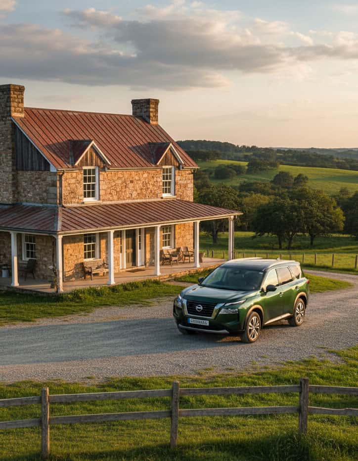 Nissan Pathfinder on farm in Bethpage