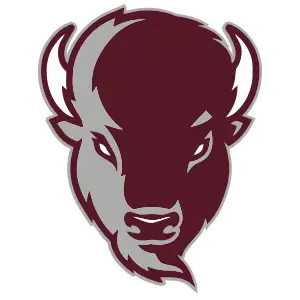 Station Camp Middle School logo is a burgundy and grey bison