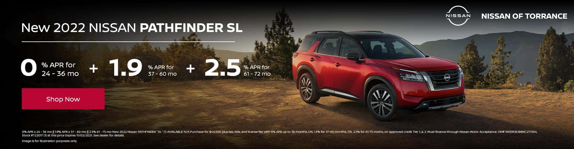 New 2022 Nissan PATHFINDER SL 0% APR for 24 - 36 months || 1.9% APR for 37 - 60 months || 2.5% APR for 61 - 75 months