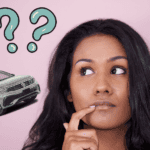 Woman thinking next to a Volvo car: Can I Afford a New Car With Bad Credit?