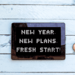 New year, new plans, fresh start sign