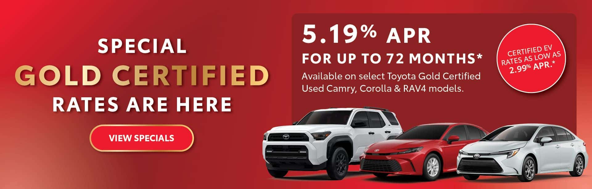 Toyota Gold Certified used vehicle financing rates at Parkway Toyota Boston dealership