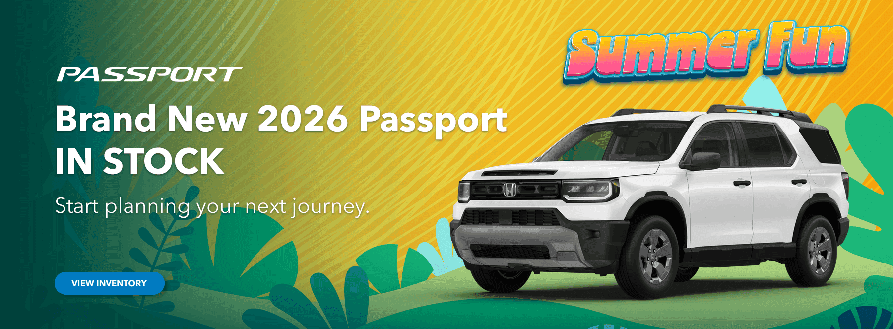 Brand new 2026 Passport in stock. Start planning your next journey