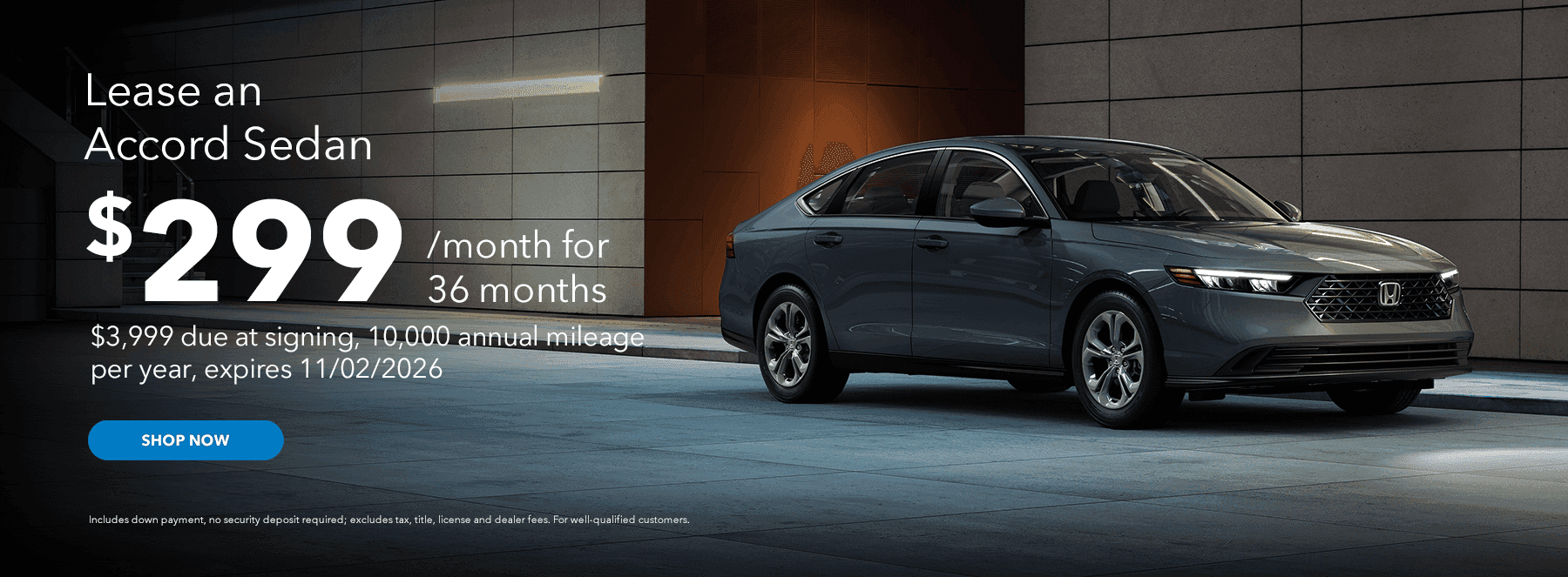 Lease an Accord Sedan $299/month