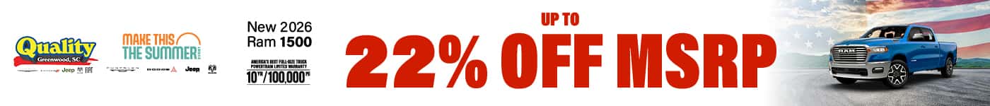 Get Up to 22% Off MSRP on a New Ram 1500