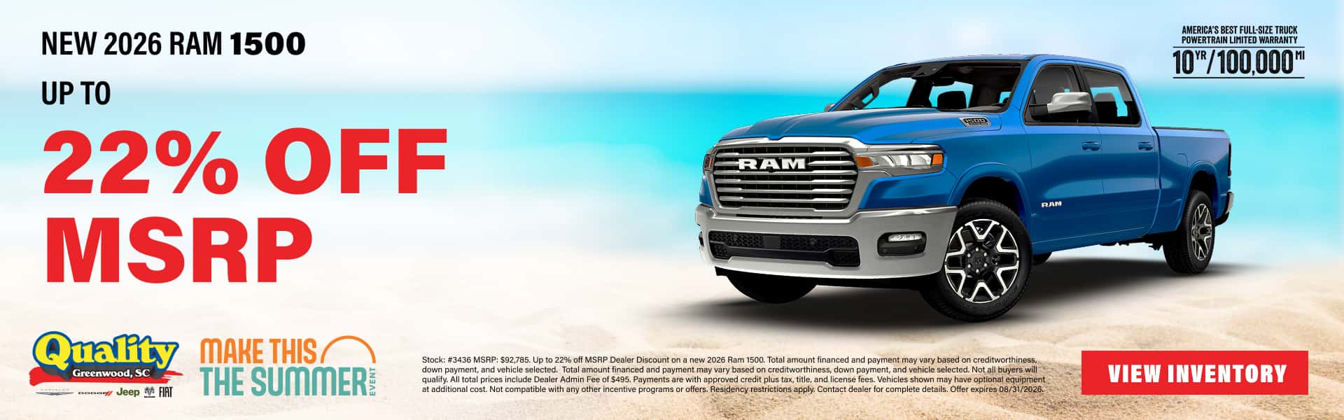 Up to 22% off MSRP on a new Ram 1500