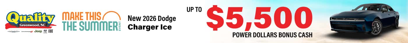 Up to $5,500 Power Dollars Bonus Cash a new Dodge Charger