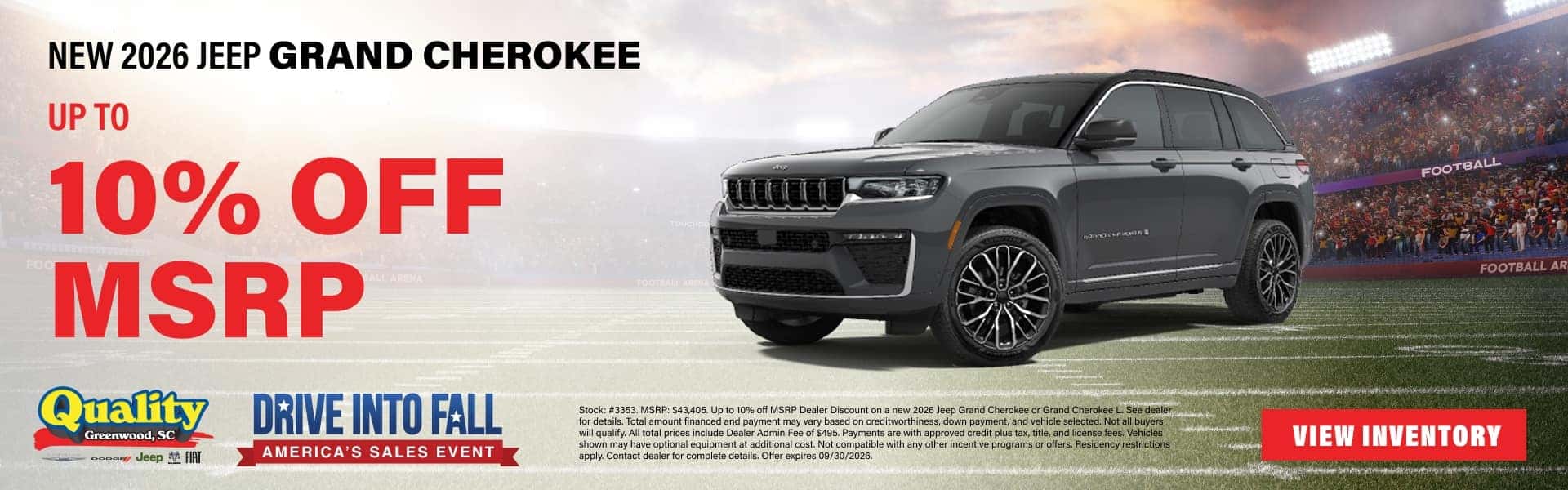 Up to 10% Off MSRP on a new Jeep Grand Cherokee