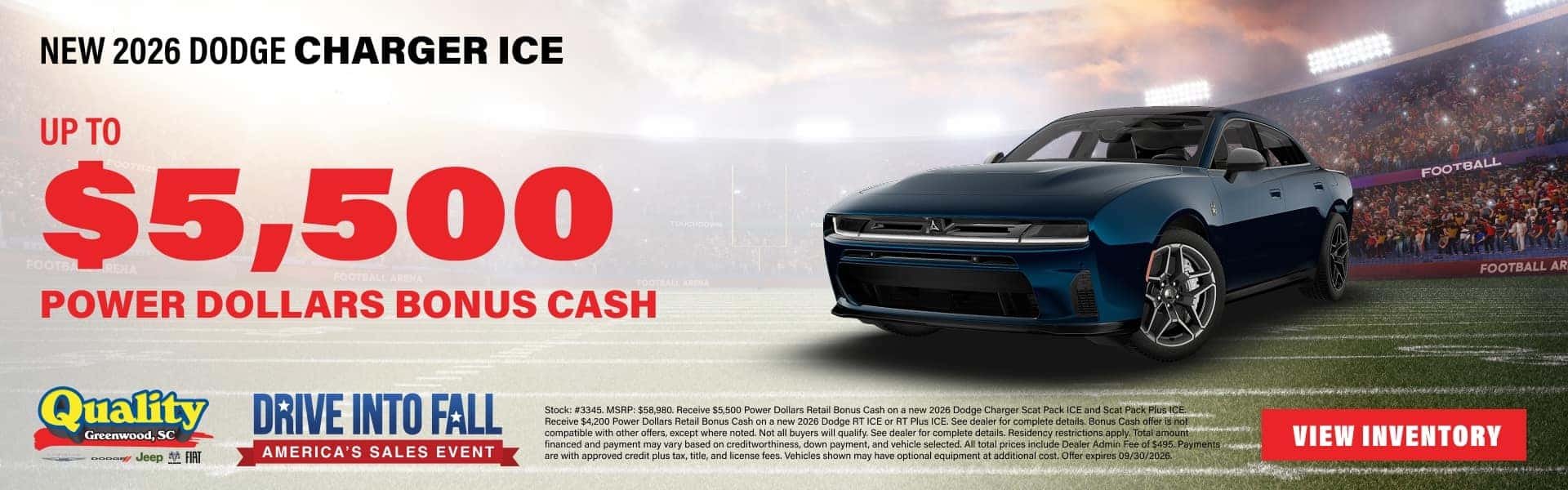 Up to $5,500 Power Dollars Bonus Cash on. new 2026 Dodge Charger