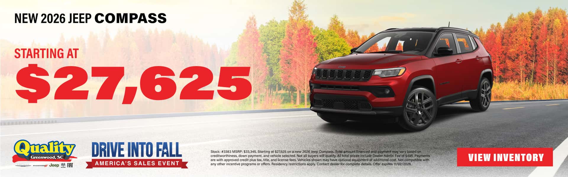 Get a New 2026 Jeep Compass Starting at $27,625