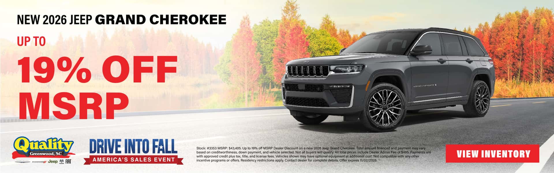 Get Up to 19% Off MSRP on a New 2026 Jeep Grand Cherokee