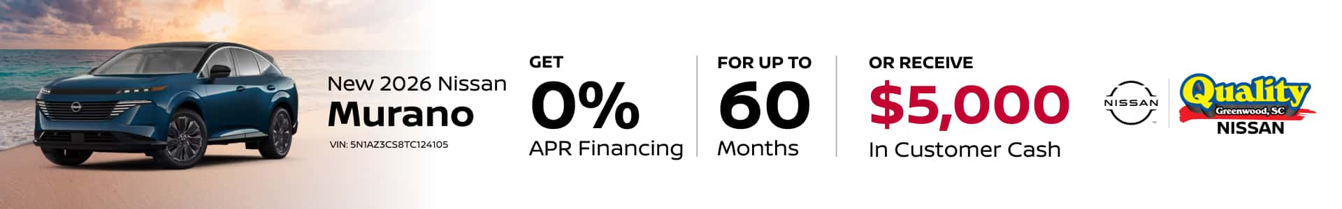 0% Financing for up to 60 Months OR $5,000 Customer Cash