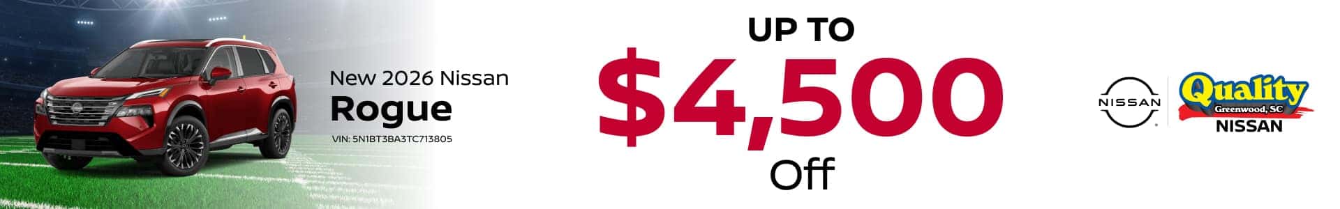 Up to $4,500 Off a New Nissan Rogue