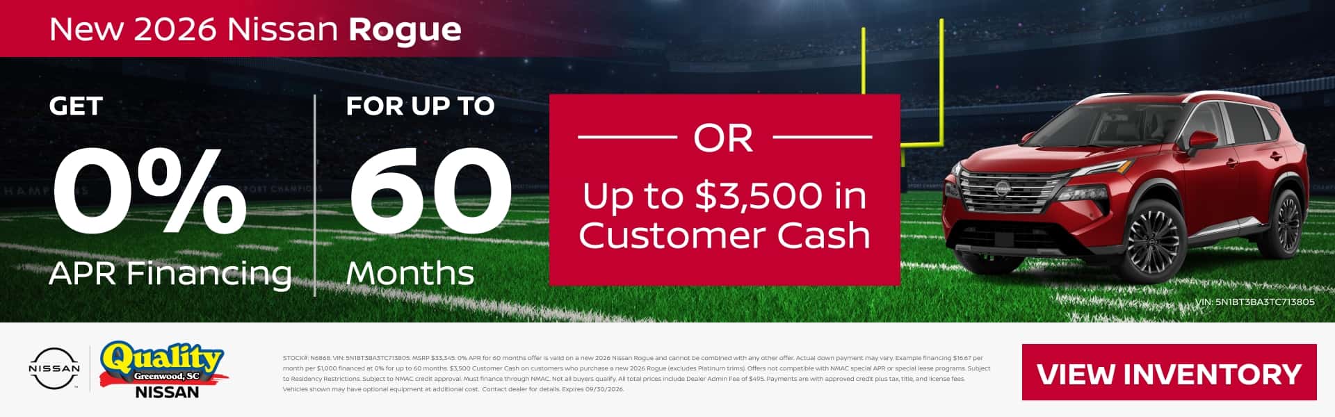 0% Financing for up to 60 Months OR up to $3,500 Customer Cash