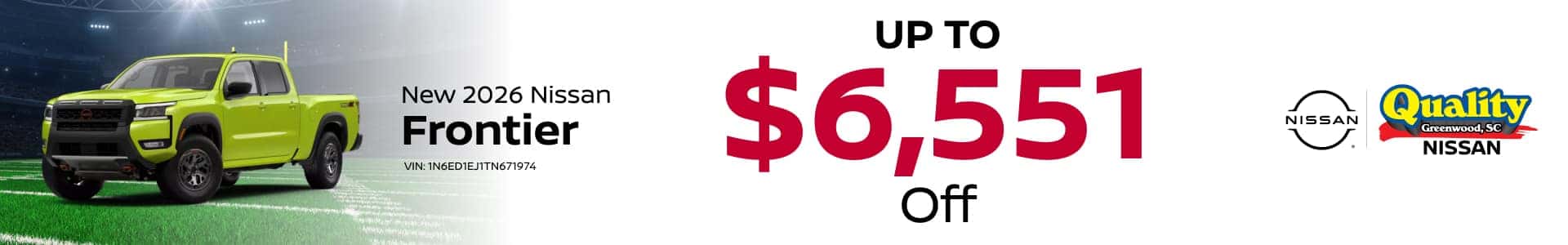 Up to $6,551 Off a New Nissan Frontier