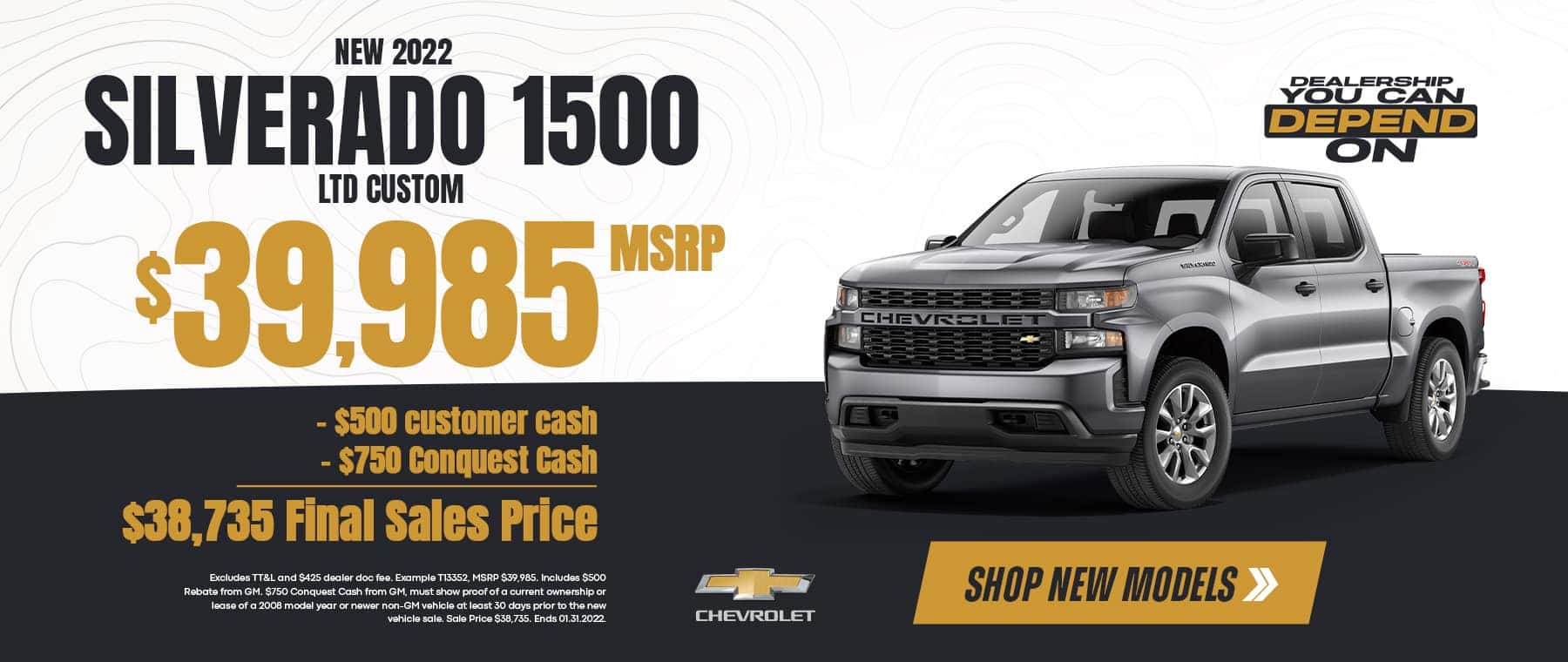 New 2022 Silverado 1500 for $39,985 at Ryan Honda in Monroe, LA