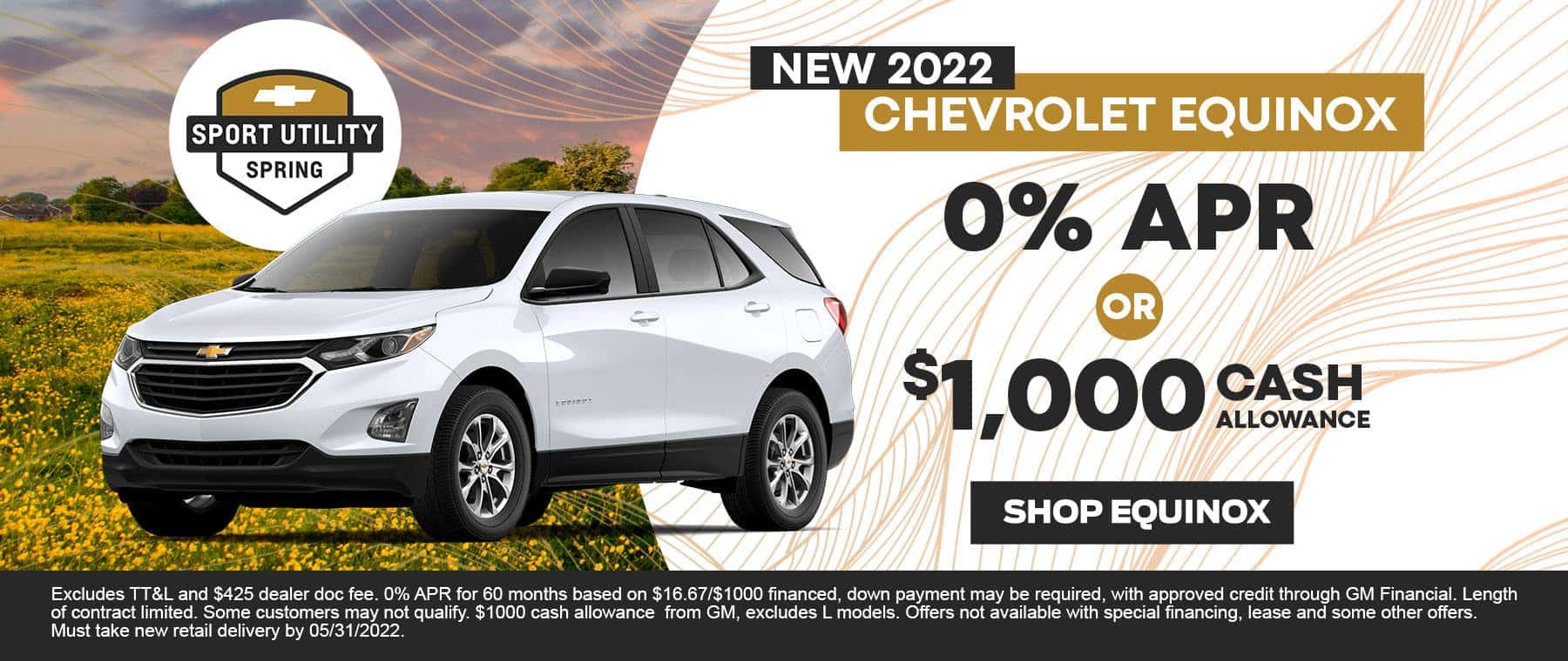 New 2022 Chevrolet Equinox - 0% APR OR $1,000 Cash Allowance