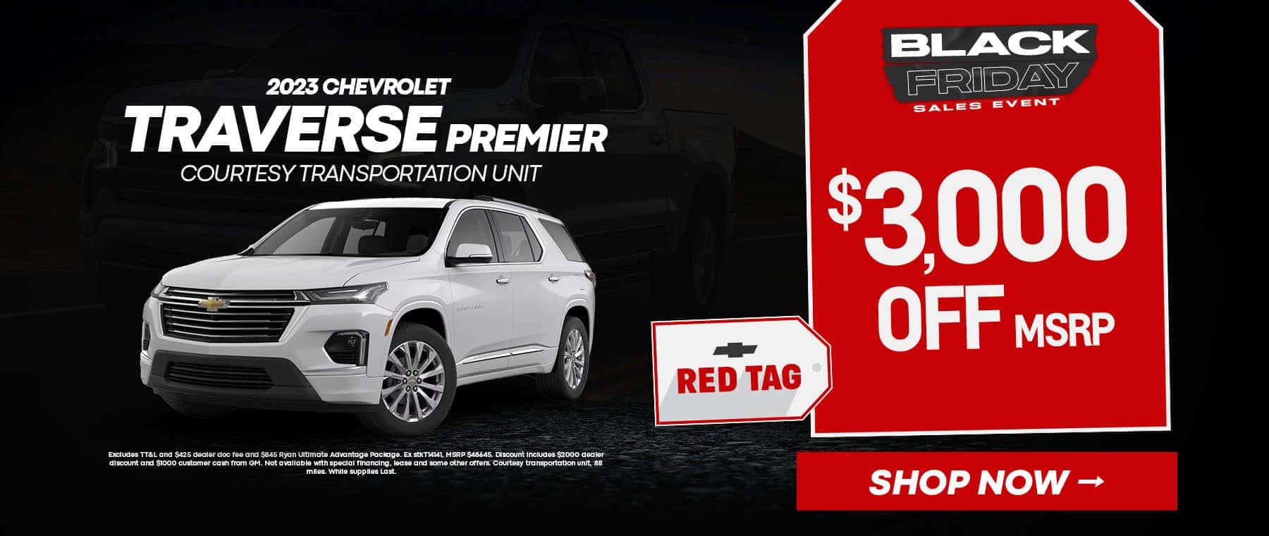 023 Chevrolet Traverse Premier Courtesy Transportation Unit $3,000 OFF MSRP