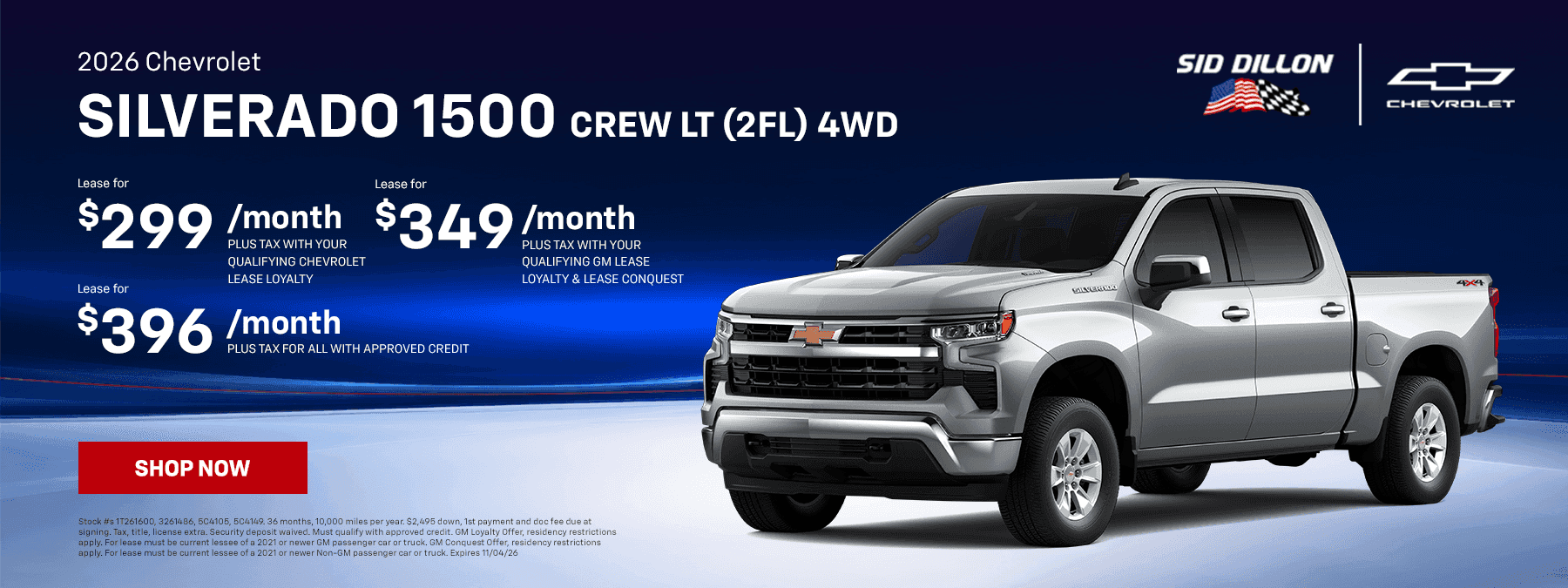 2026 SILVERADO 1500 CREW LT (2FL) 4WD