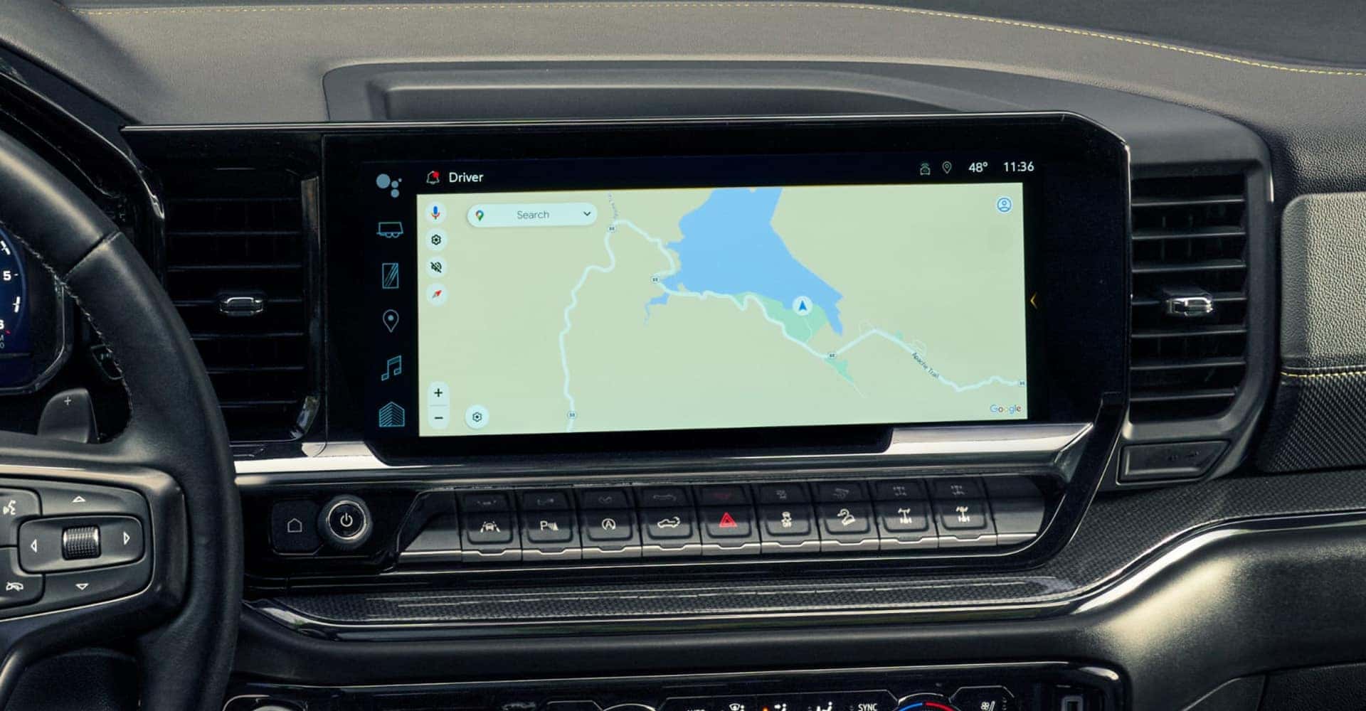 2025 Chevrolet Silverado 1500 close up of map screen