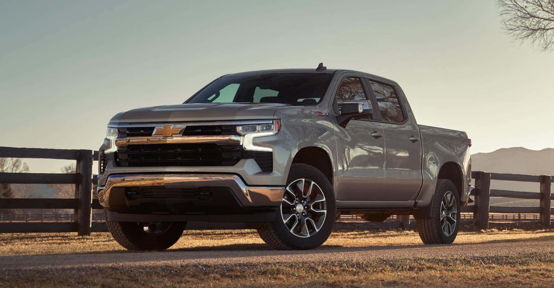 2025 Chevrolet Silverado 1500 silver on farm