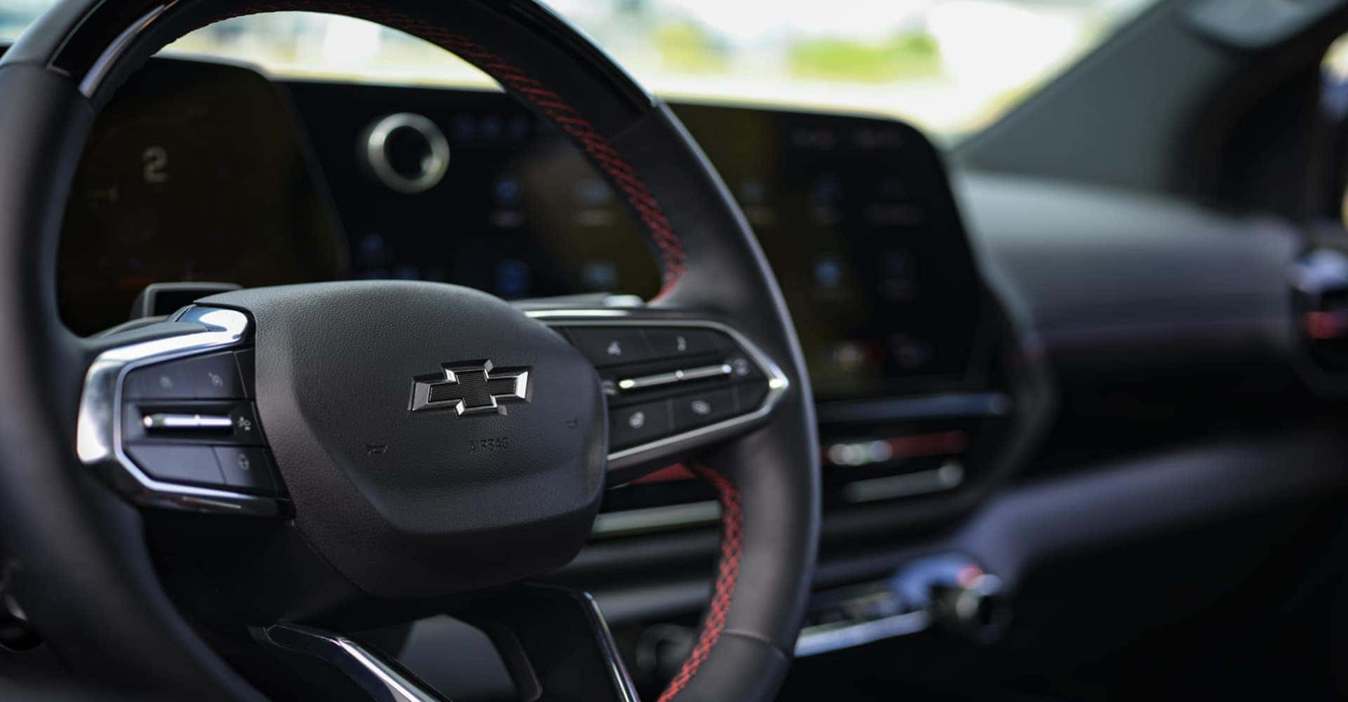 2025 Chevrolet Silverado EV close up of steering wheel