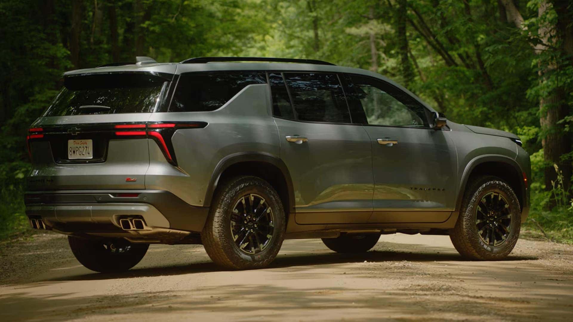 2025 Chevrolet Traverse in the Woods on a Trail