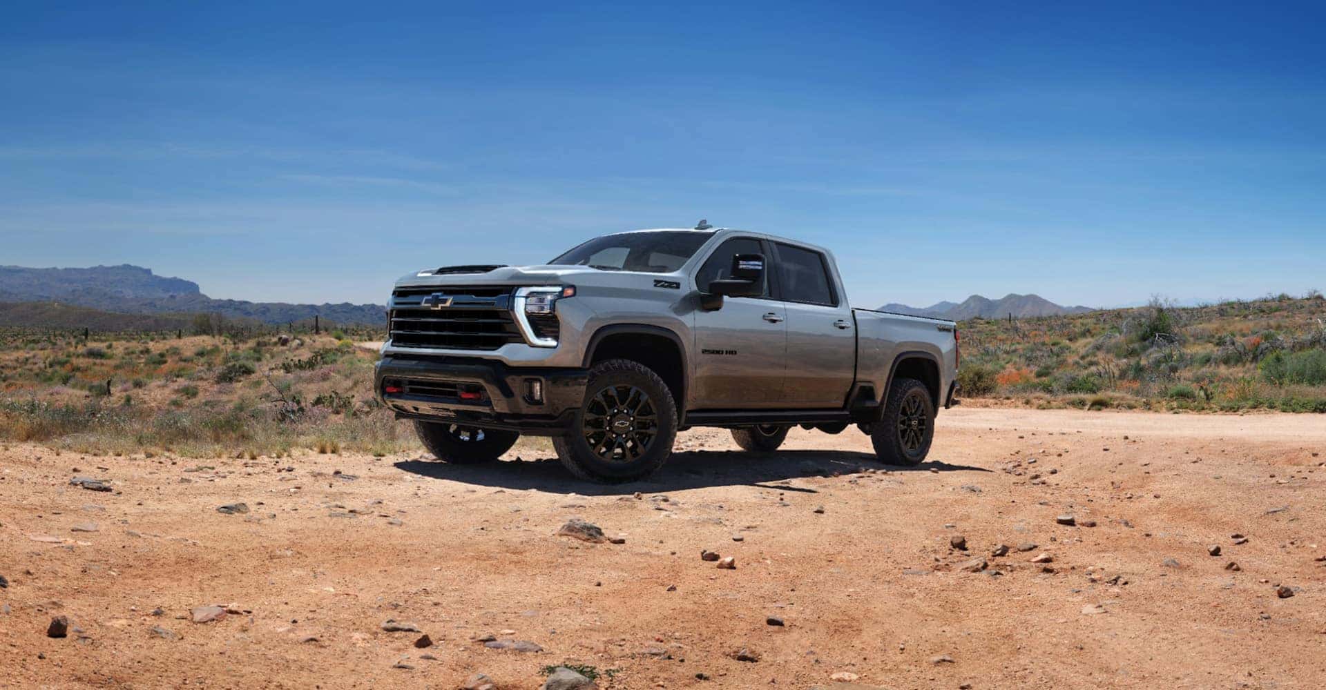 2025 Chevy Silverado HD in a large desert