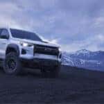Chevy Colorado parked on a mountain at dusk