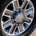 Chevrolet Silverado 2500 Wheel with Chevy Logo up Close