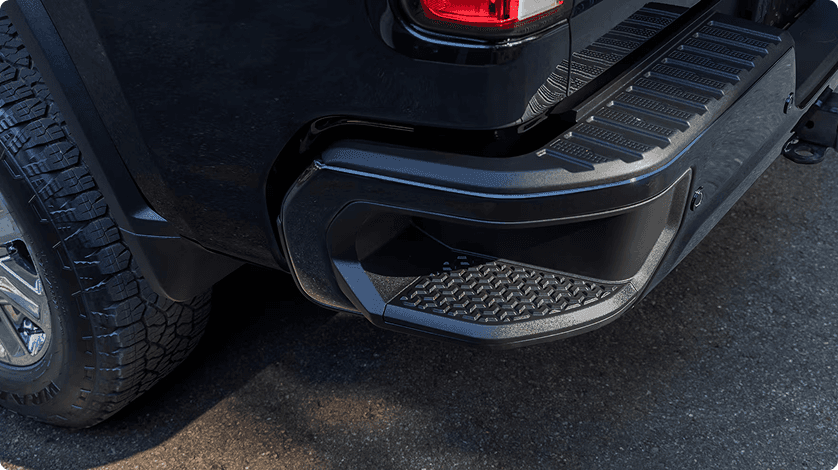 Integrated BedSteps and CornerStep rear bumper 