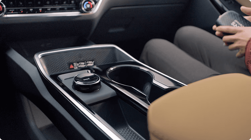 Convenient center console with pass-through