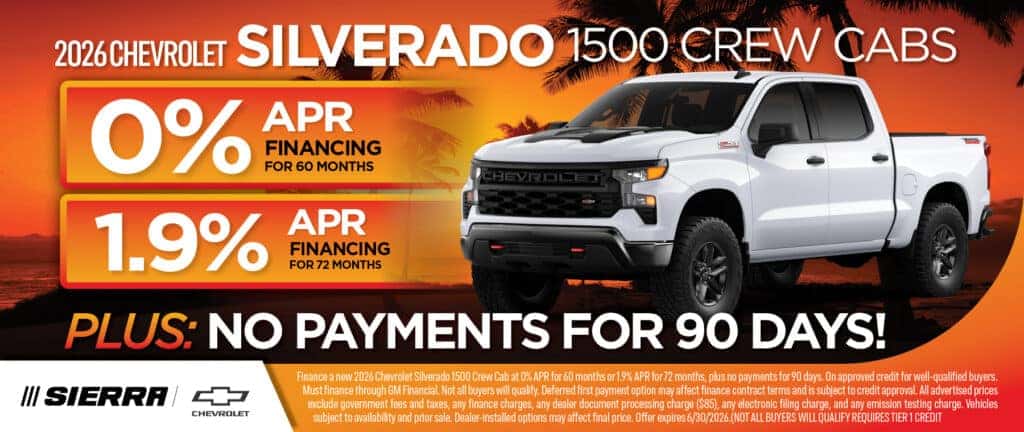 2026 Chevrolet Silverado 1500 Crew Cabs June Lease Specials