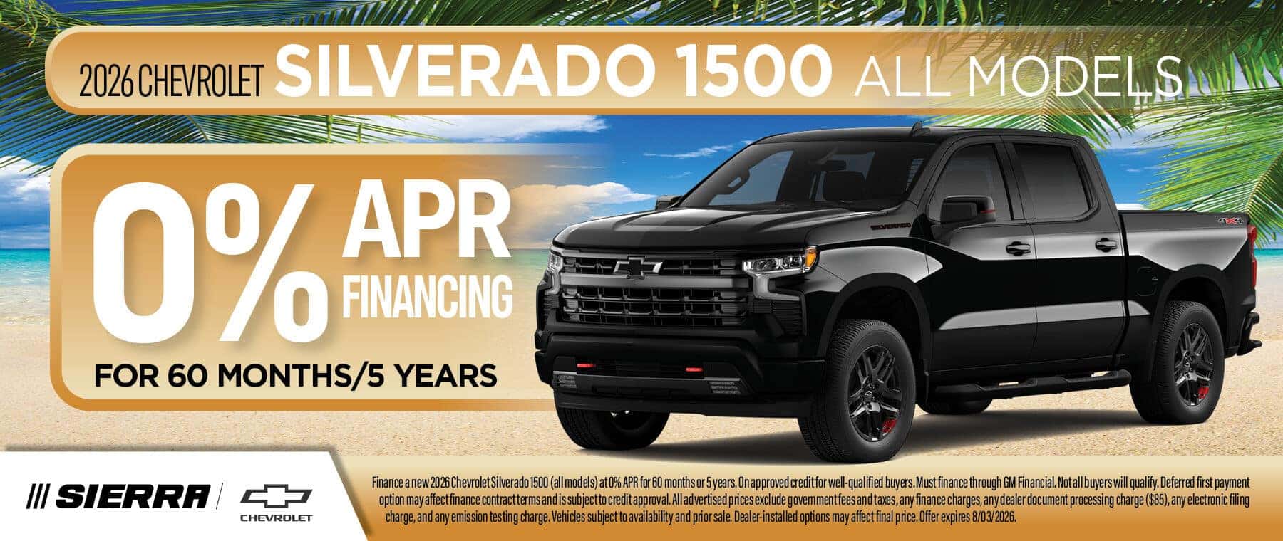 2026 Chevrolet Silverado 1500 All Models July finance special