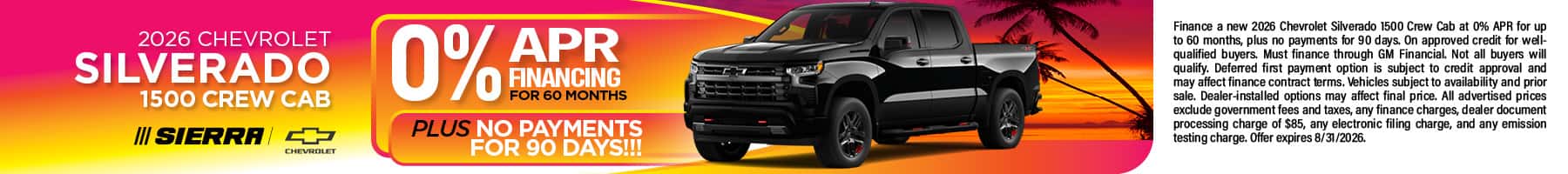2026 Chevrolet Silverado Finance Special August