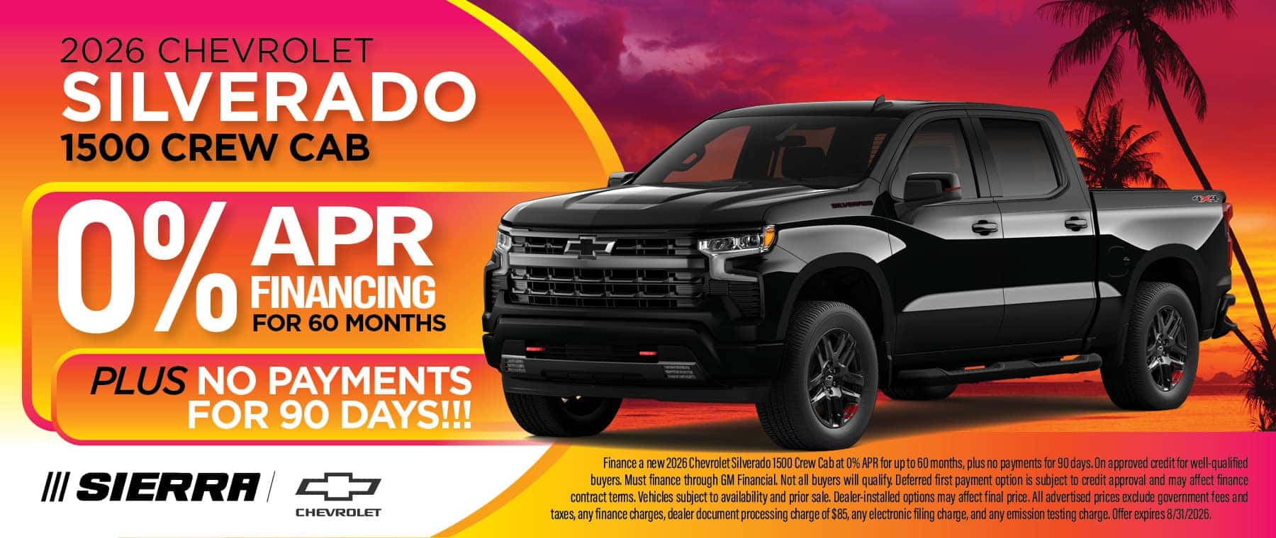 2026 Chevrolet Silverado Finance Special August