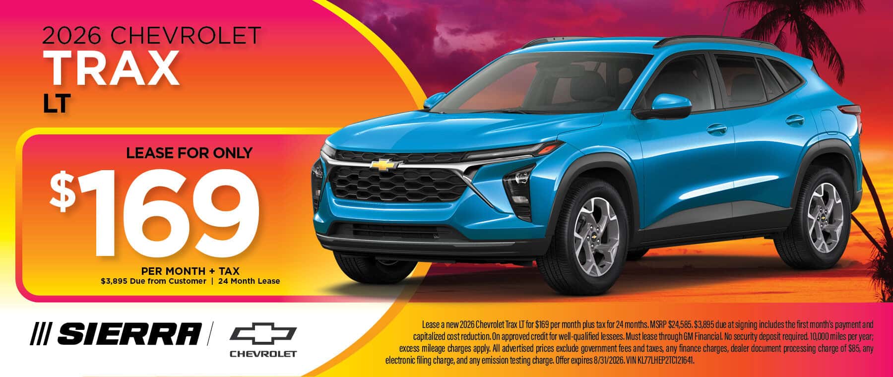 2026 Chevrolet Trax LT August Lease Special