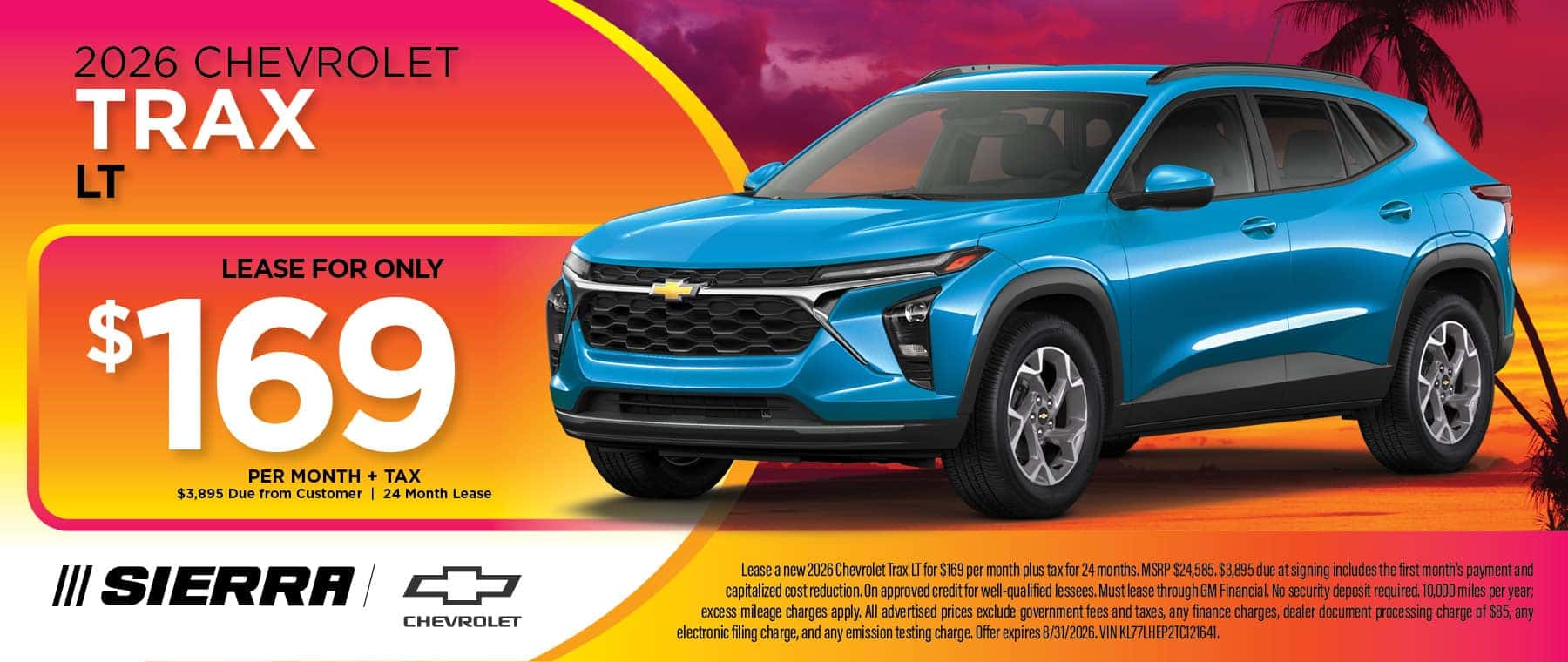 2026 Chevrolet Trax LT August Lease Special