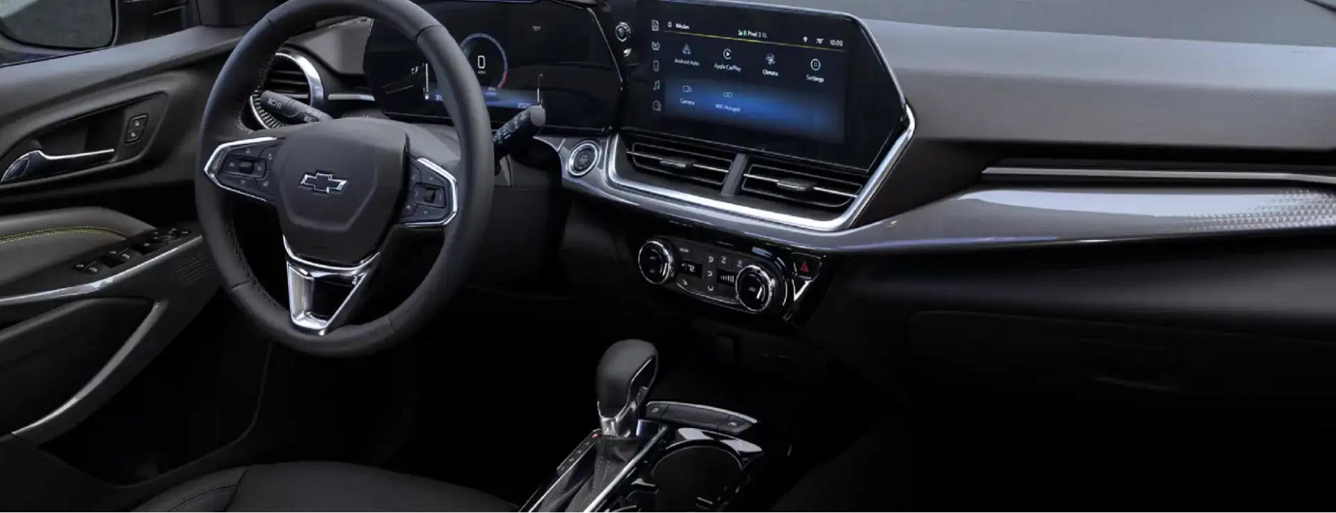 The 2026 Chevy Trax interior featuring leather seats