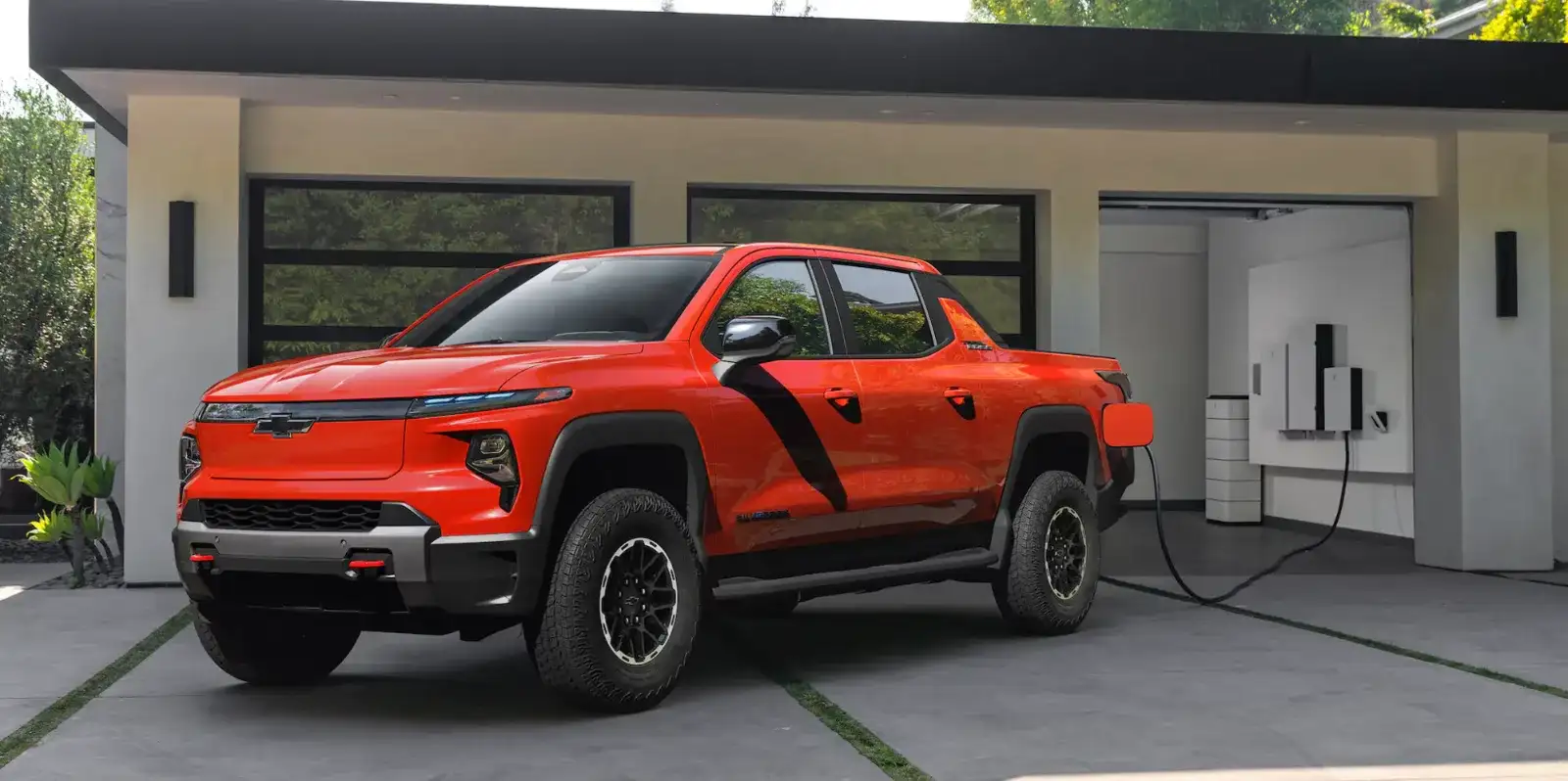 The 2026 Chevy Silverado EV in Habanero Orange