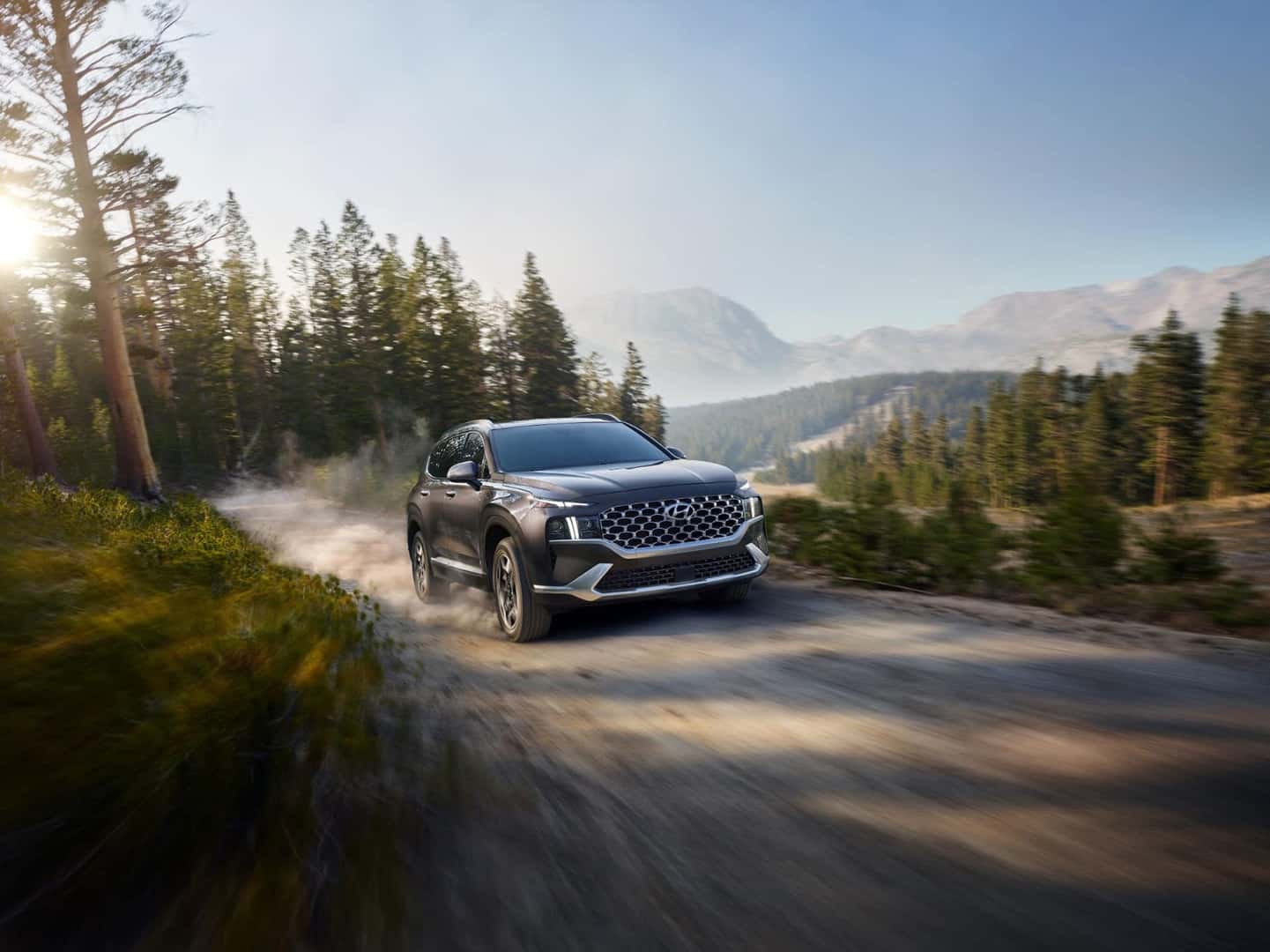 Santa Fe driving on mountain road