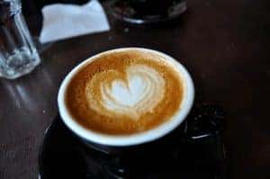 Coffee with heart design
