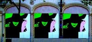 Picture of the poster for the musical Wicked on a wall