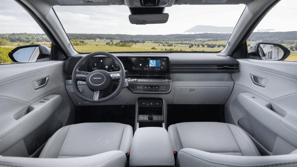 2026 Hyundai Kona dashboard and two front seats