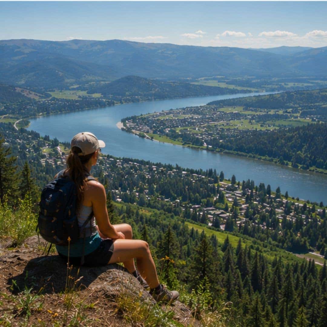 Hiking trail in the mountain landscape near Bonners Ferry, Idaho