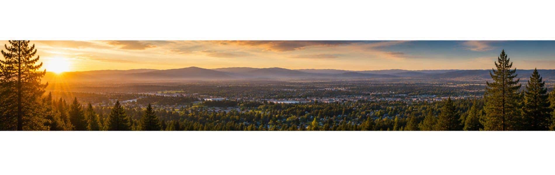 Panoramic sunset overlooking North Spokane and the Spokane Valley